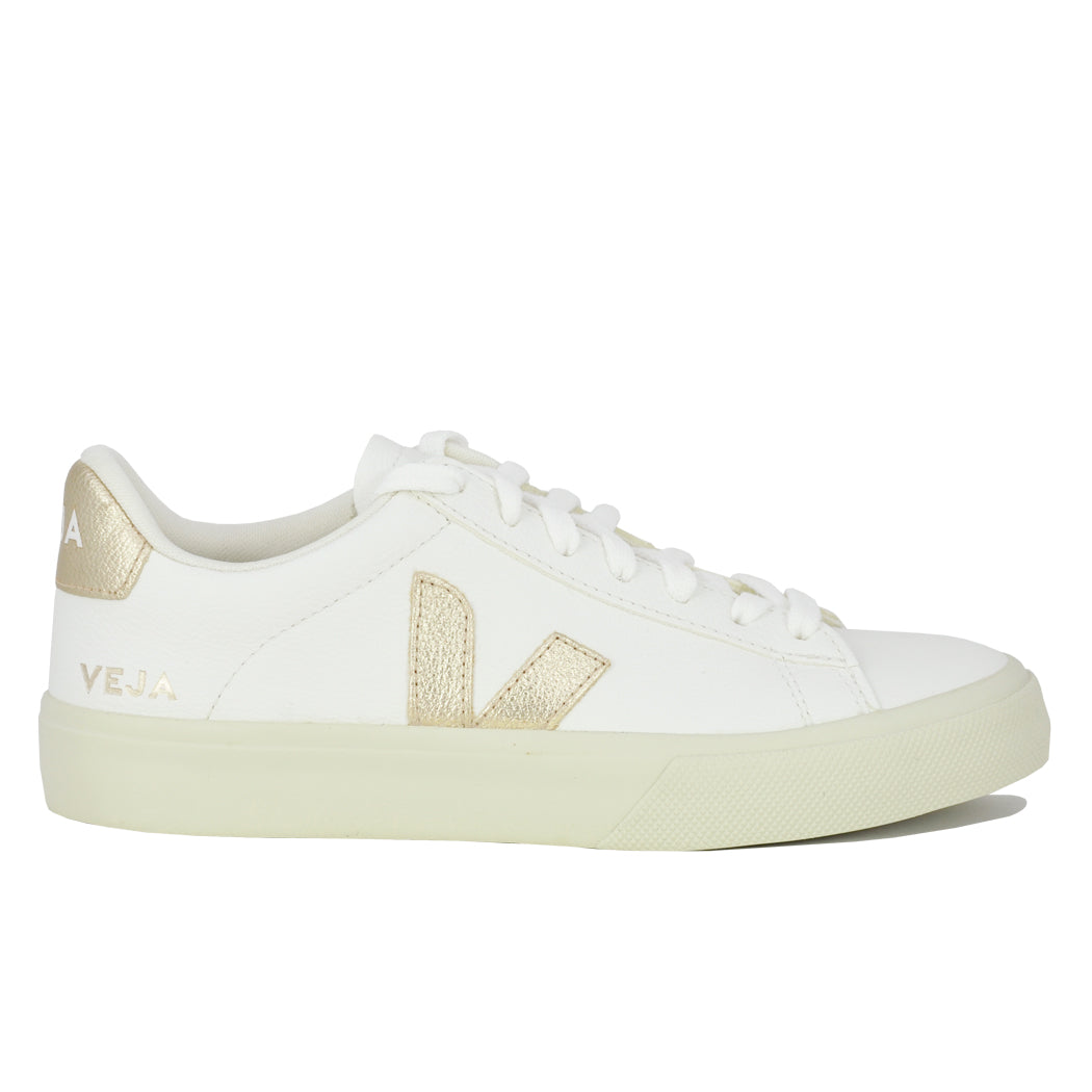 VEJA CAMPOスニーカー ホワイト☓ゴールド Womens Veja Campo Sneakers In White/Platinum | Soletrader