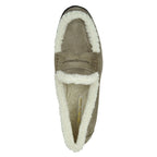 Penny-Lug Suede Shearling Loafer