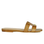 Via-Slide Leather Flat Slide