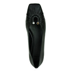 Dany Leather Ruched Flat