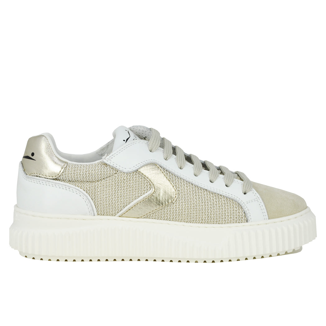 Lipari-2D38 Leather & Mesh Metallic Sneaker