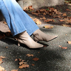 Fair Leather Square Toe Heel Bootie