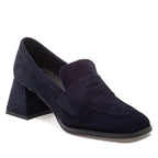 Lonzo Suede Penny Loafer Heel