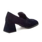 Lonzo Suede Penny Loafer Heel