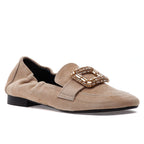 Love Suede Ornamental Closed Flat