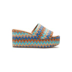 Sienna Multicolor Raffia Wedge Slide