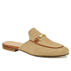 784 Linen Closed Mule