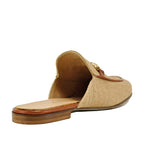 784 Linen Closed Mule