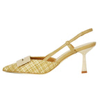 Crystal Raffia Slingback Heel