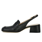 Erica Leather Heel Penny Slingback