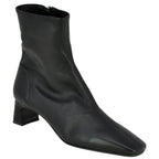 Fair Leather Square Toe Heel Bootie