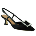 Forest Satin Heel Sling