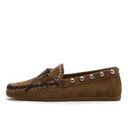 Ibiza Suede Tie Stitch Flat