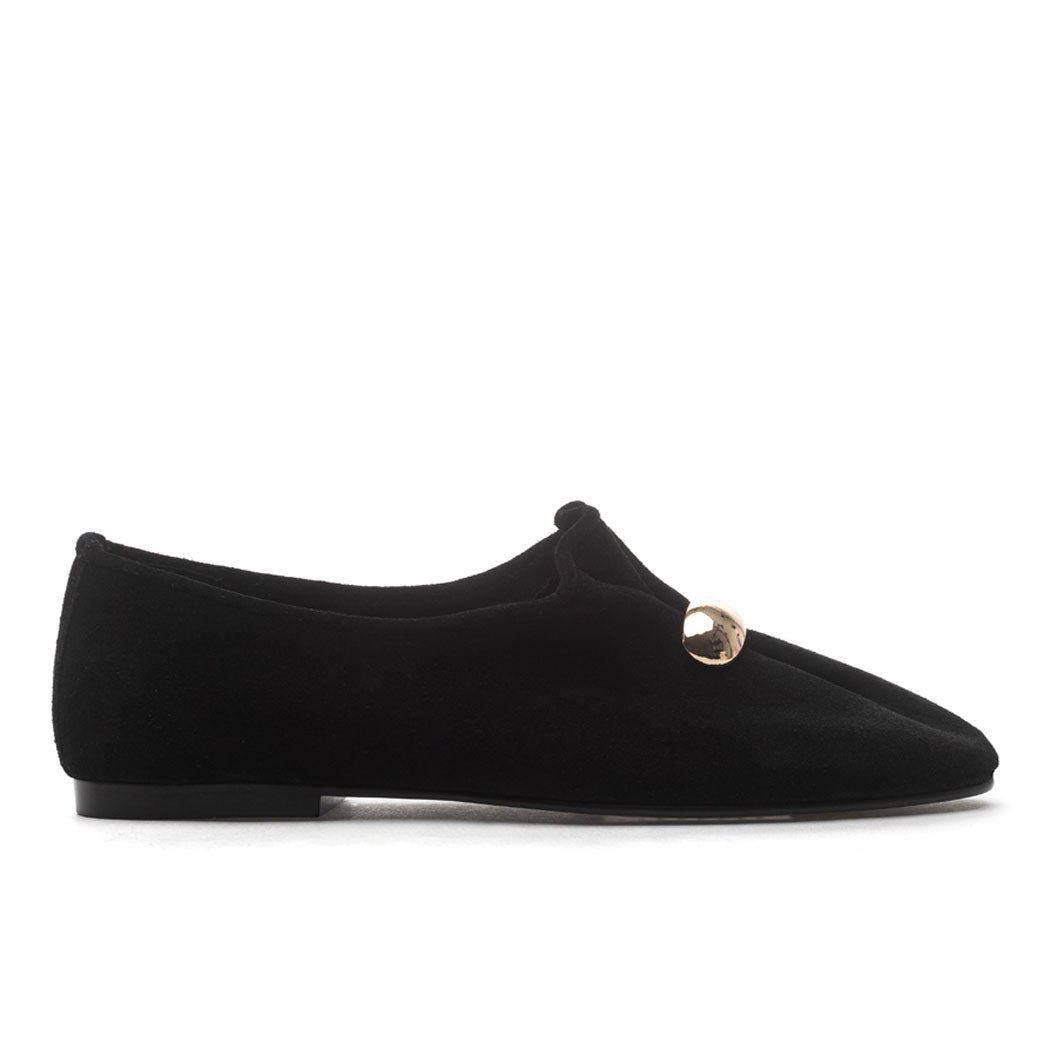 Illy Suede Metal Flat Loafer