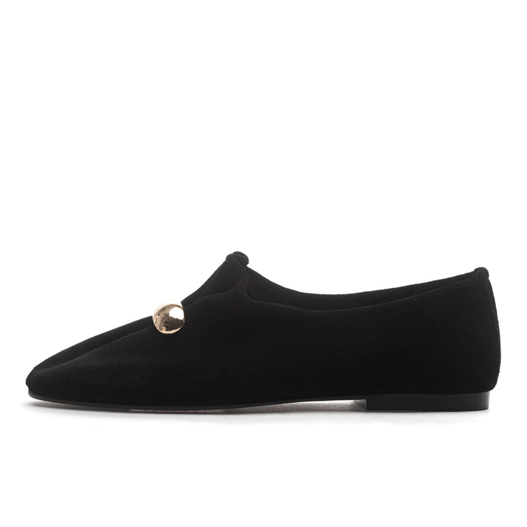 Illy Suede Metal Flat Loafer