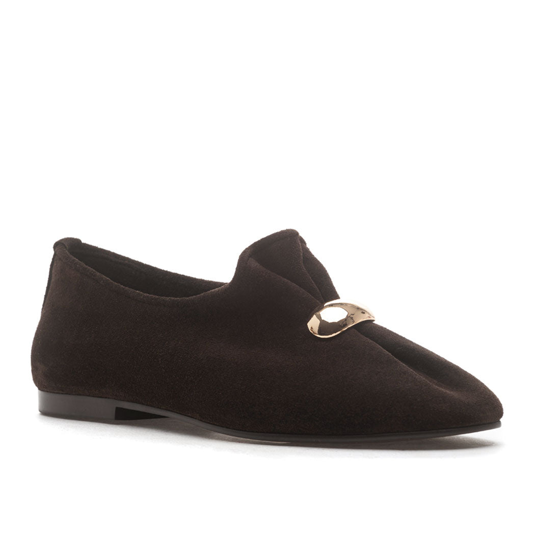 Illy Suede Metal Flat Loafer