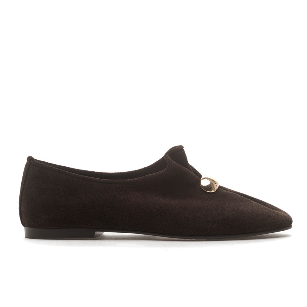 Illy Suede Metal Flat Loafer