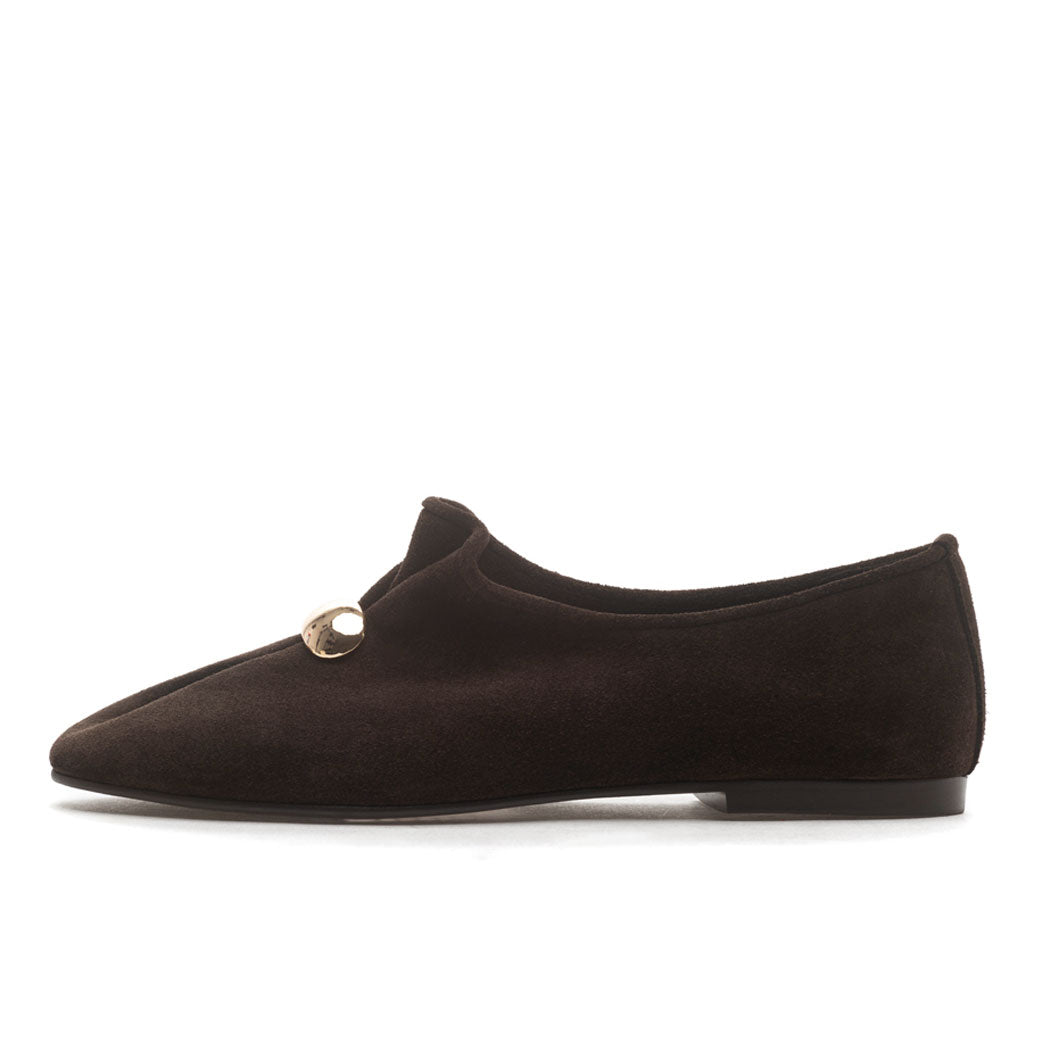 Illy Suede Metal Flat Loafer