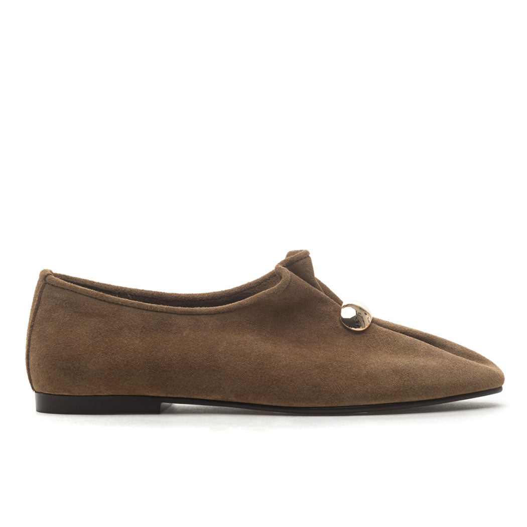 Illy Suede Metal Flat Loafer