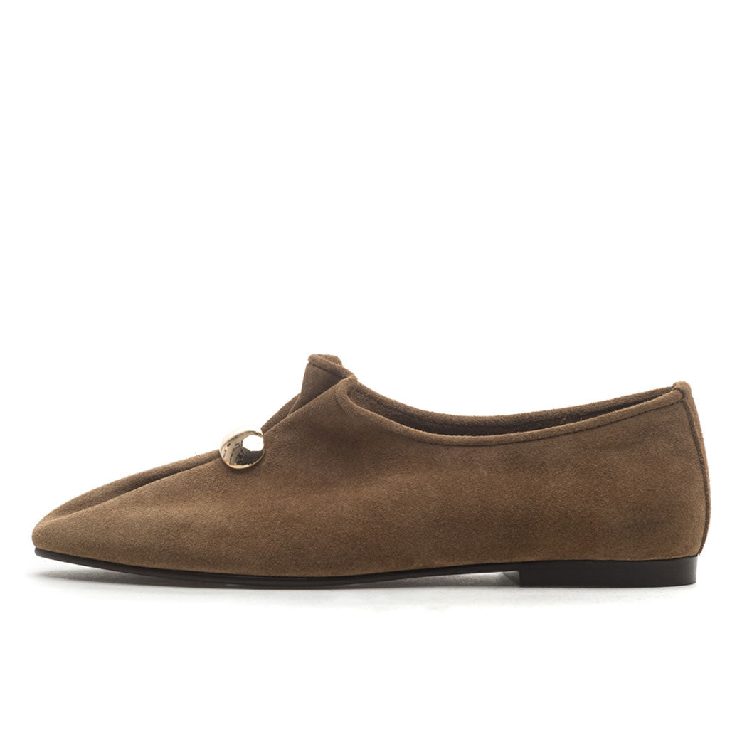 Illy Suede Metal Flat Loafer