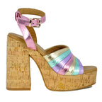 Inspire Multi Metallic Cork Sandal