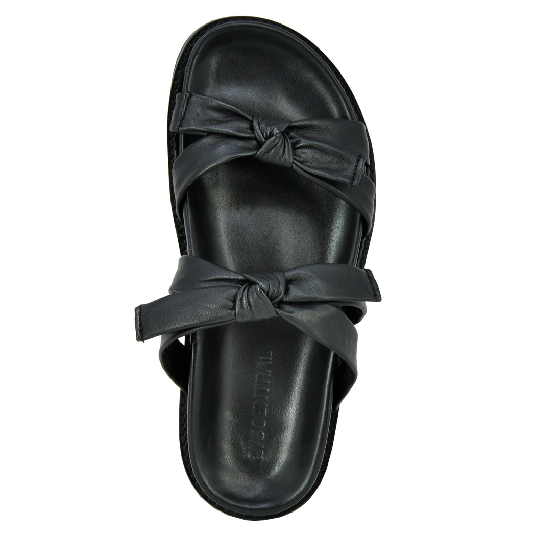 Irina Leather Bow Footbed Slide – Footnotes