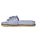 Iris Woven Leather Footbed Slide