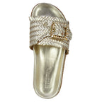 Iris Woven Leather Footbed Slide