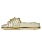 Iris Woven Leather Footbed Slide