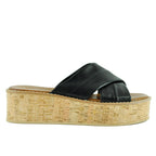 Irving Leather Crisscross Platform Slide