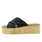 Irving Leather Crisscross Platform Slide