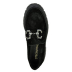 Layla Suede Crystal Lug Loafer