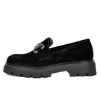 Layla Suede Crystal Lug Loafer