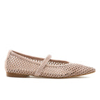 Lilah Suede Perforated Pointy Flat