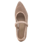 Lilah Suede Perforated Pointy Flat