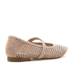 Lilah Suede Perforated Pointy Flat