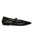 Lilah Suede Perforated Pointy Flat
