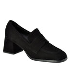 Lonzo Suede Penny Loafer Heel