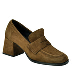 Lonzo Suede Penny Loafer Heel