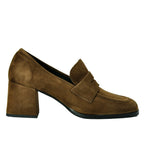 Lonzo Suede Penny Loafer Heel