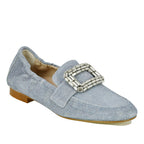 Love Denim Ornamental Closed Flat