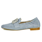 Love Denim Ornamental Closed Flat