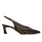 Mabel Perforated Leather Heel Slingback