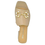 Messi Leather Pearl Heel Slide