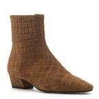 Micah Suede Croc Heel Bootie