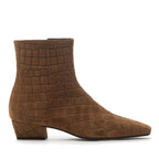 Micah Suede Croc Heel Bootie