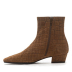 Micah Suede Croc Heel Bootie