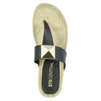 Mikey Leather Stud Flat Espadrille