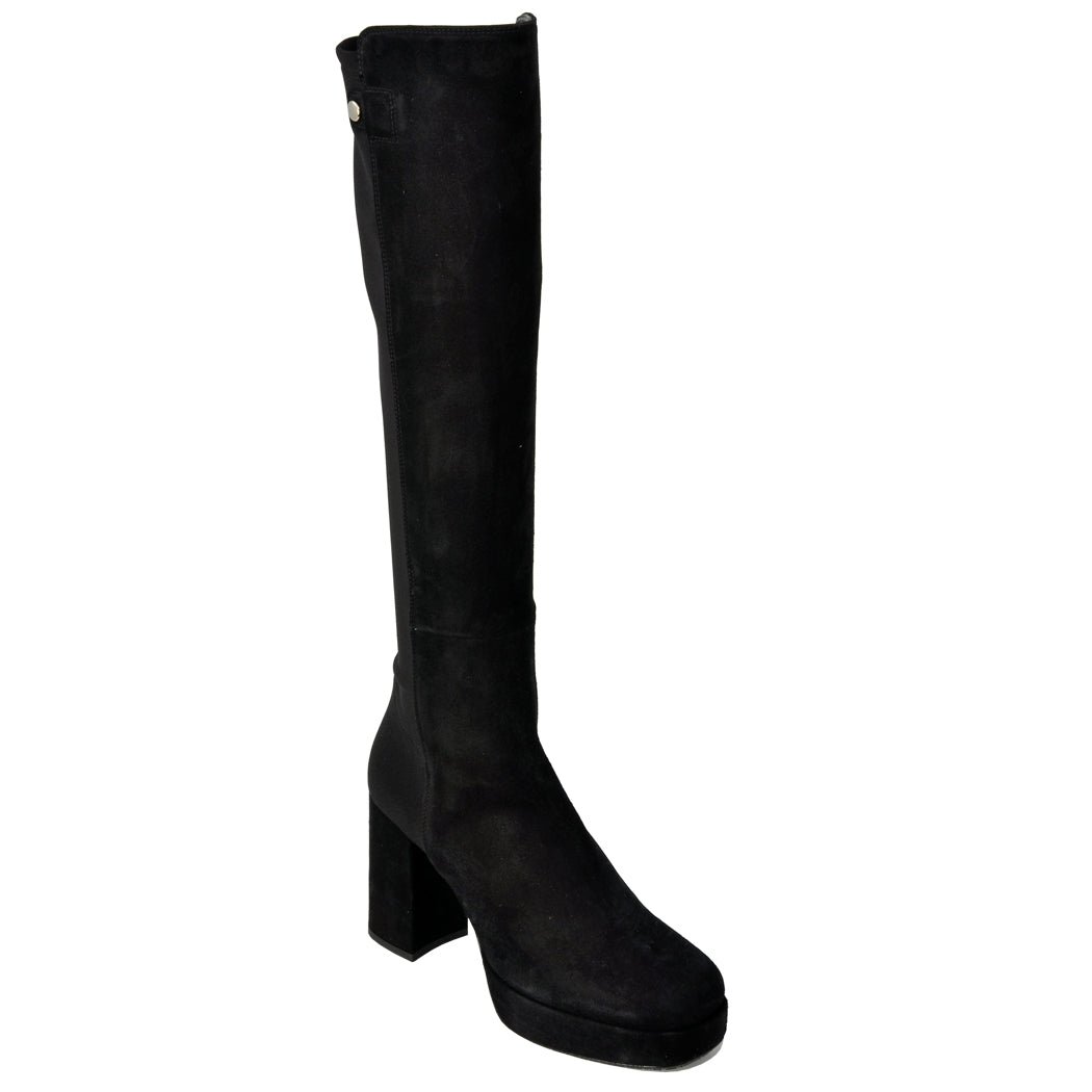 Bottes HK By Heidi Klum Miley Taille 6.5 Femme - Suède Noir, Talon Moyen, Neuves Sans Boîte