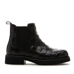 Nadia Leather Woven Platform Boot